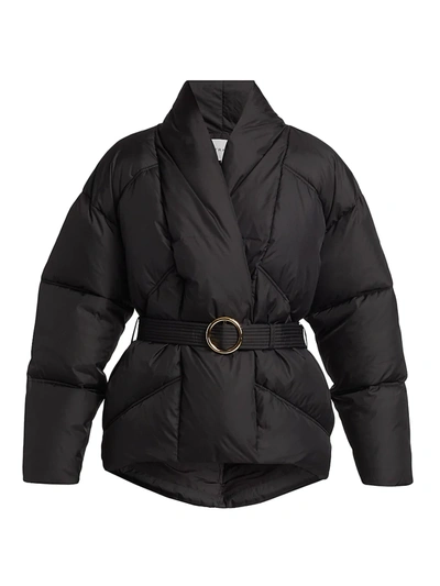 Shop Frame Belted Wrap Puffer Jacket In Noir