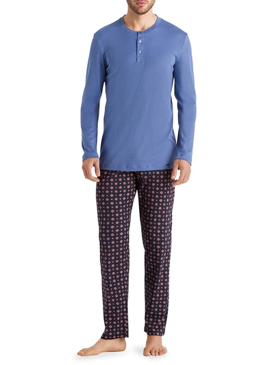Shop Hanro Men's Night & Day Two-piece Pajama Set In Mini Terrazzo