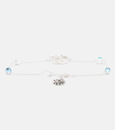 Gucci Gg Marmont Flower Sterling Silver Bracelet In Silver