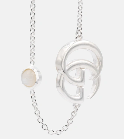 Shop Gucci Gg Marmont Flower Sterling Silver Bracelet