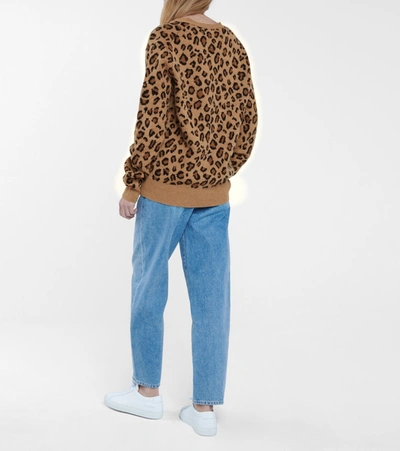 Shop Khaite Amelia Leopard-print Cashmere Cardigan In Brown