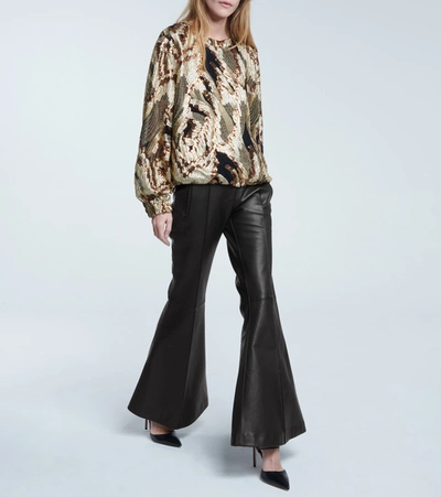 Shop Khaite Charles High-rise Flared Pants In Black