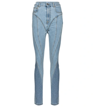 Shop Mugler High-rise Slim Jeans In Blue