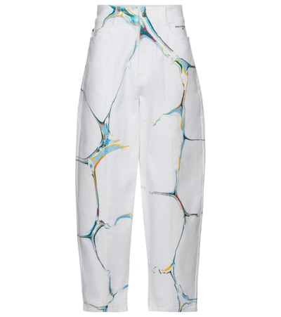 Shop Stella Mccartney High-rise Stretch-cotton Carrot Jeans In White