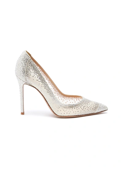Shop Gianvito Rossi Rania Strass Embellished Pumps In White