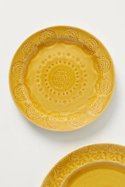 Shop Anthropologie Old Havana Bread Plates, Set Of 4 By  In Yellow Size S/4 Canape