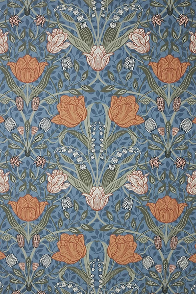 Shop Anthropologie Tulipa Floral Wallpaper In Blue