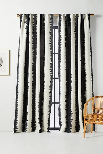 Shop Anthropologie Maiko Jacquard-woven Curtain By  In Black Size 108"