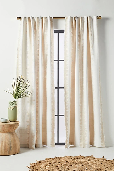 Shop Anthropologie Maiko Jacquard-woven Curtain By  In White Size 108"