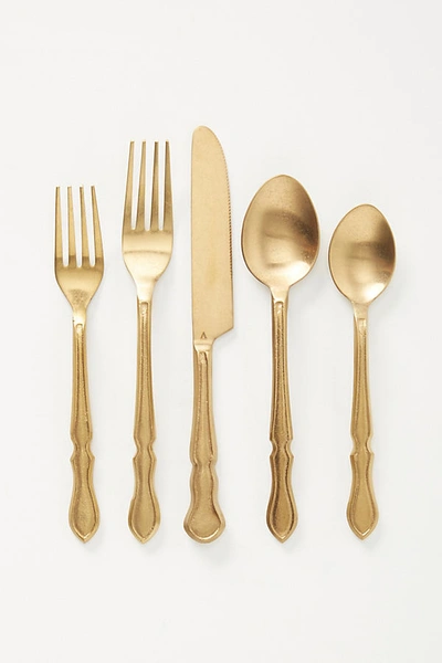 Shop Anthropologie Franklina Flatware By  In Gold Size 11 1/ 9115