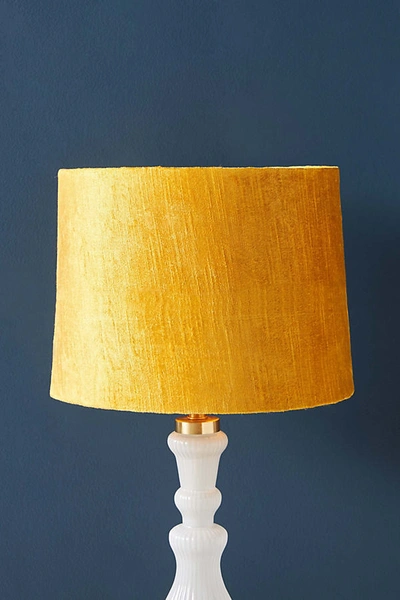 Shop Anthropologie Solid Velvet Lamp Shade By  In Orange Size Xl