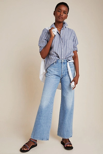 Shop Citizens Of Humanity Flavie Ultra High-rise Wide-leg Jeans In Blue