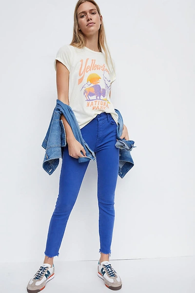 Shop Mother The Stunner Skinny Jeans In Blue
