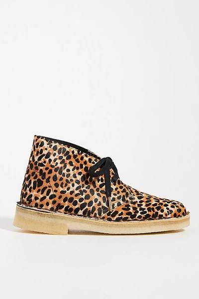 Shop Clarks Leopard Desert Boots In Assorted