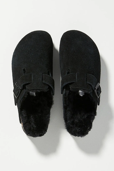 Shop Birkenstock Shearling-lined Boston Clogs In Black