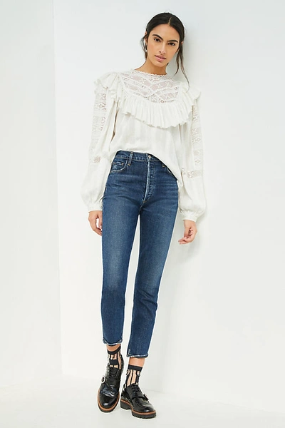 Agolde Wilder Mid-rise Straight-leg Jeans In Blue