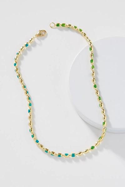 Shop A. Carnevale Painted Ball Necklace In Blue
