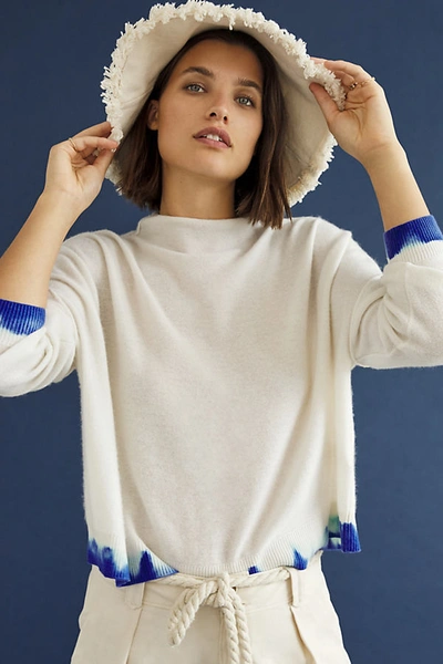 Shop Pilcro And The Letterpress Alani Cashmere Mock Neck Sweater In Blue