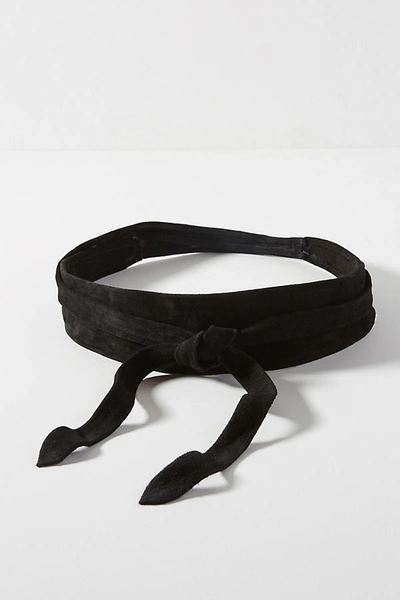 Shop Ada Classic Obi Suede Wrap Belt In Black