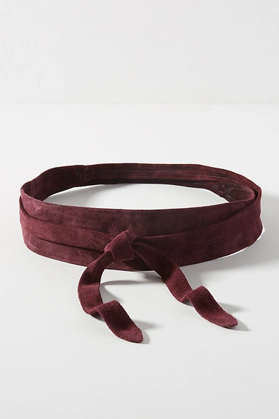 Shop Ada Classic Obi Suede Wrap Belt In Purple