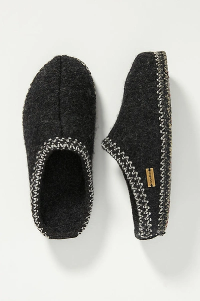 Shop Haflinger Wool Slippers In Grey