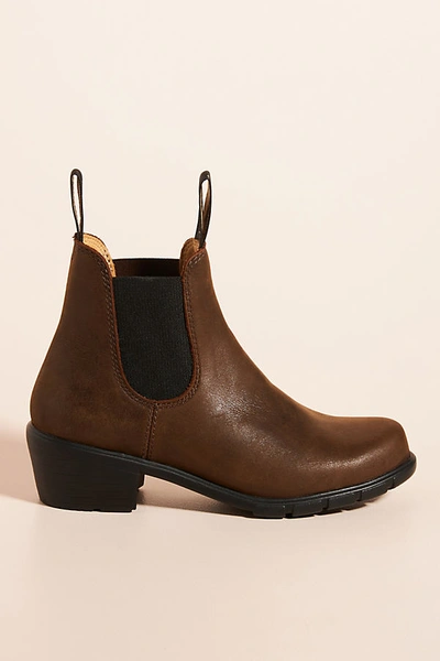 Shop Blundstone Heeled Chelsea Boots In Brown