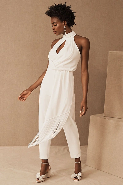 Shop Badgley Mischka Alanna Jumpsuit In White