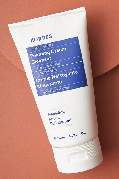 Shop Korres Greek Yoghurt Foaming Cream Cleanser In White