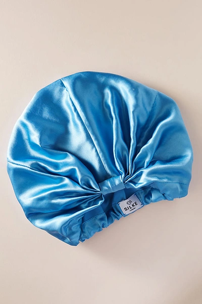 Shop Silke London Silk Hair Wrap In Blue