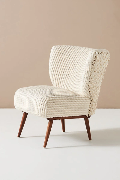 Shop Anthropologie Chunky Woven Petite Accent Chair In Beige
