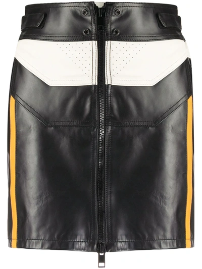 Shop Diesel Colour-block Biker Mini Skirt In Black