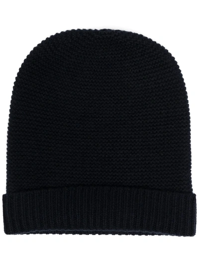 Shop N•peal Knitted Cashmere Beanie In Blue