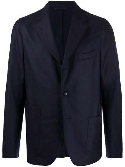 Shop Officine Generale Straight-cut Jacket In Blue