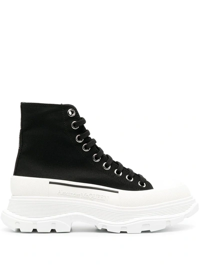 Shop Alexander Mcqueen Tread Slick High-top Sneakers In Black