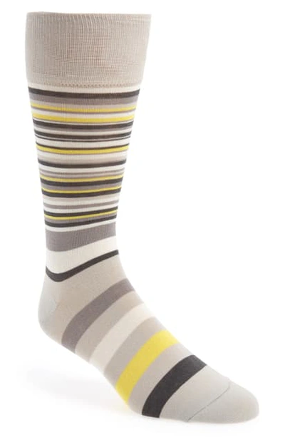 Shop Cole Haan Town Stripe Crew Socks In Glacier Grey