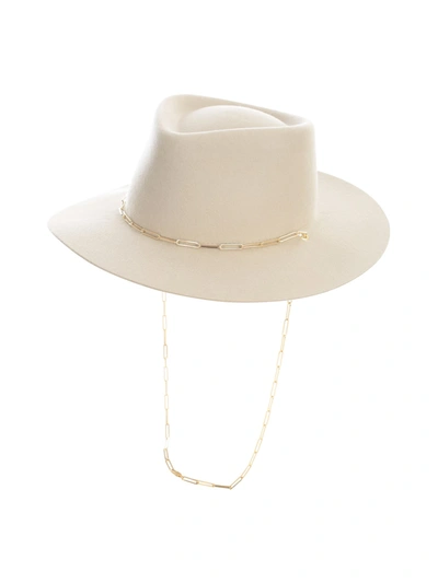 Shop Van Palma Hat W/jewellery Chain In Ivory