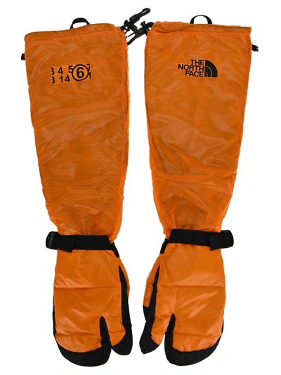 Shop The North Face Mm6 X North Face X Tnf Tabi Expedition Mitt Gloves In Orange