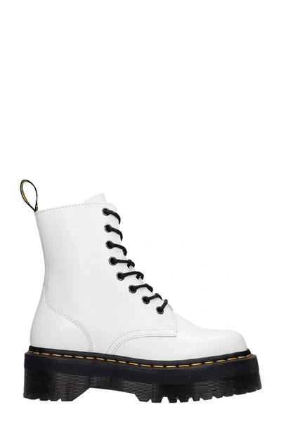 Shop Dr. Martens' Combat Boots In White Leather