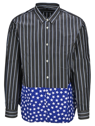 Shop Comme Des Garçons Homme Deux Comme Des Garcons Homme Plus Stripe And Star Shirt In Black Blue White