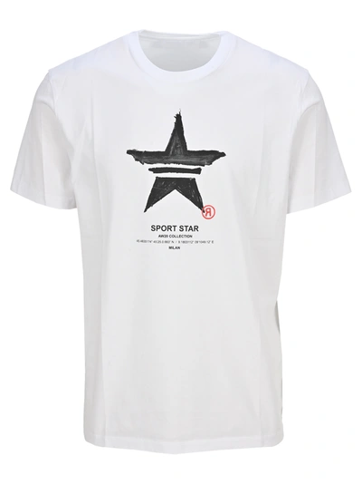 Shop Neil Barrett Hand Painted Sport Star T-shirt In White