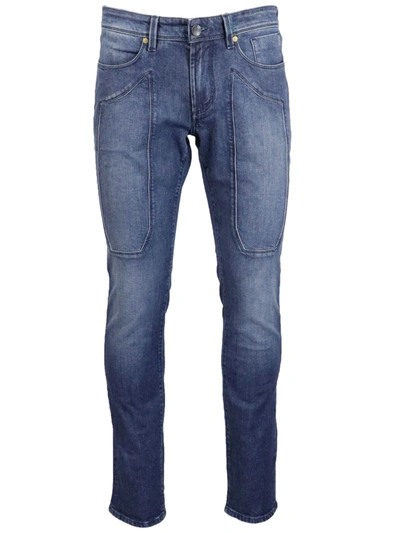 Shop Jeckerson 5pkts Patch Slim Detox Denim Jeans In Dark Denim