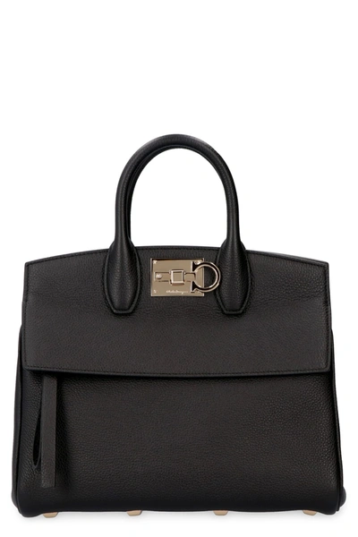 Shop Ferragamo Studio Leather Bag In Black