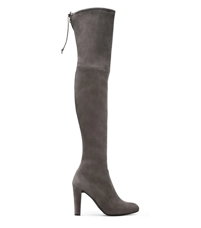 Stuart Weitzman The Highland Boot In Charcoal Suede