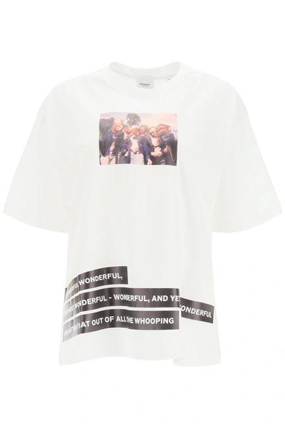 Shop Burberry Printed T-shirt In White