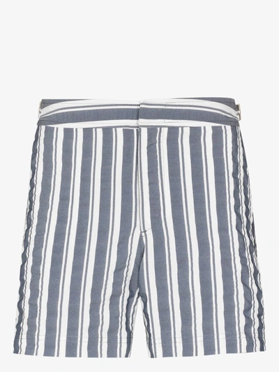 Shop Orlebar Brown Setter Stripe Swim Shorts In Blue