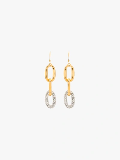 Shop Kenneth Jay Lane Gold Tone Chain Link Crystal Earrings