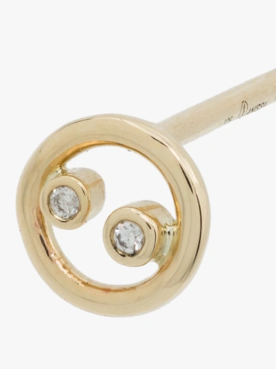 Shop Anissa Kermiche 9k Yellow Gold Double Diamond Single Stud Earring
