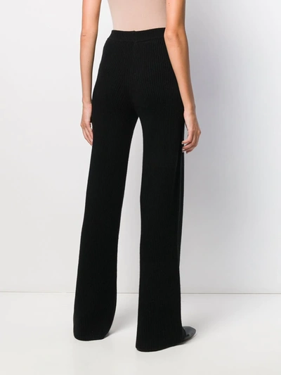 Shop Cashmere In Love Ribbed Flared Cortina Trousers In Black