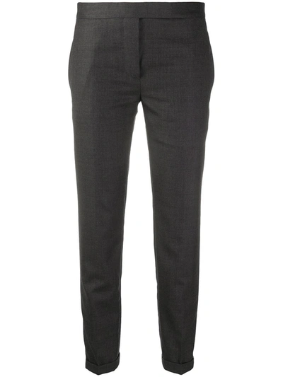 Shop Thom Browne Tailored Cropped Trousers In 025 Dark Grey