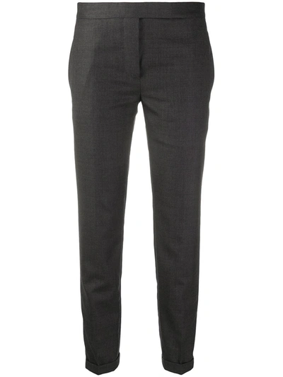 Thom Browne Tailored Cropped Trousers In 025 Dark Grey